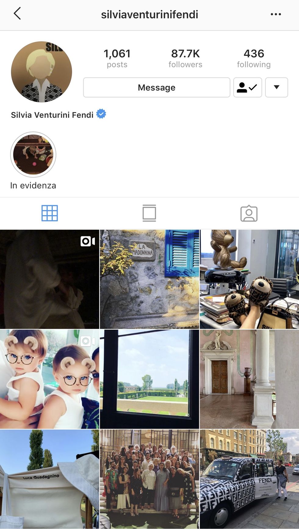 Silvia Fendi個人Instagram帳號