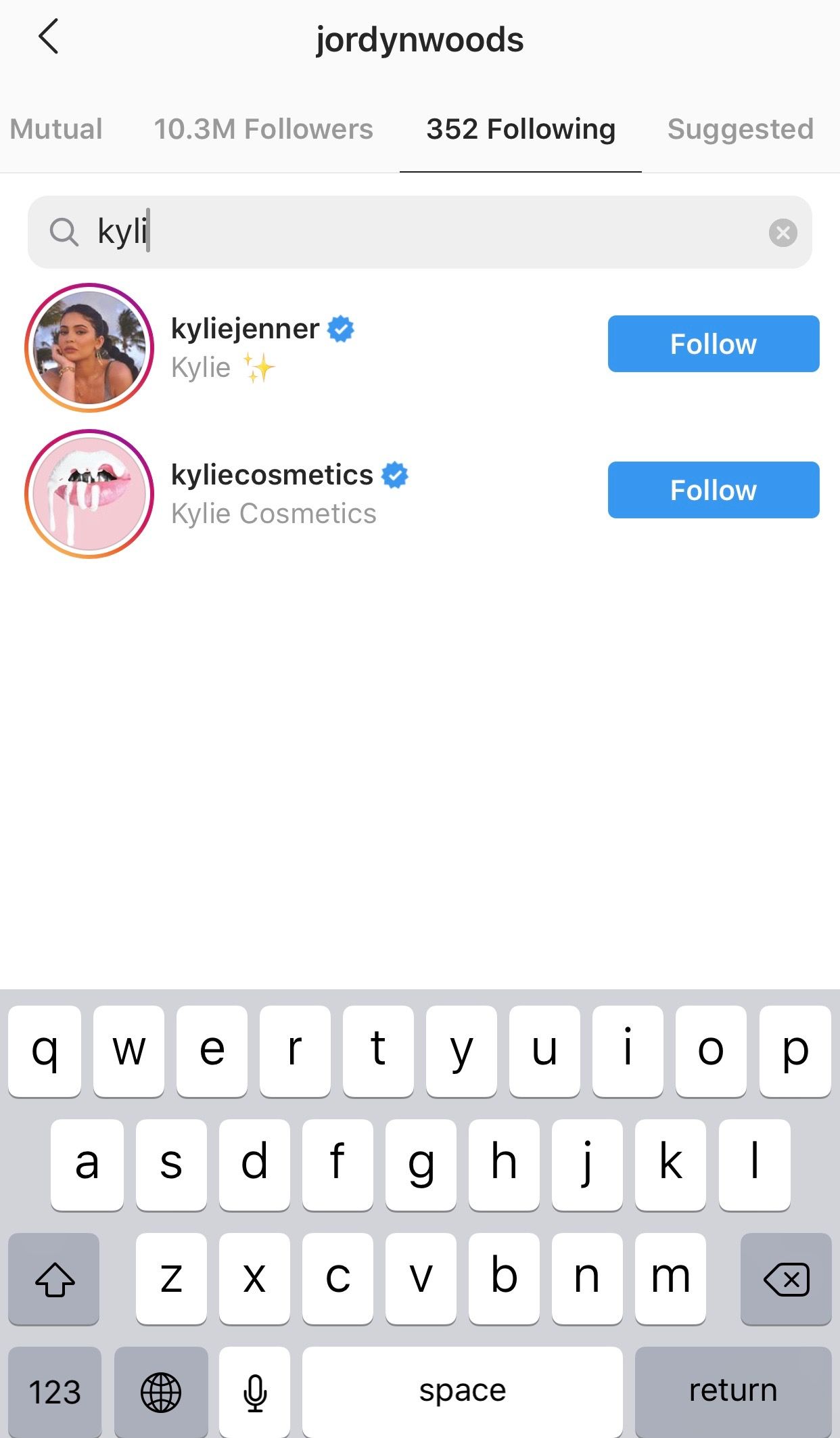 Kylie Jenner Unfollows Jordyn Woods on Instagram