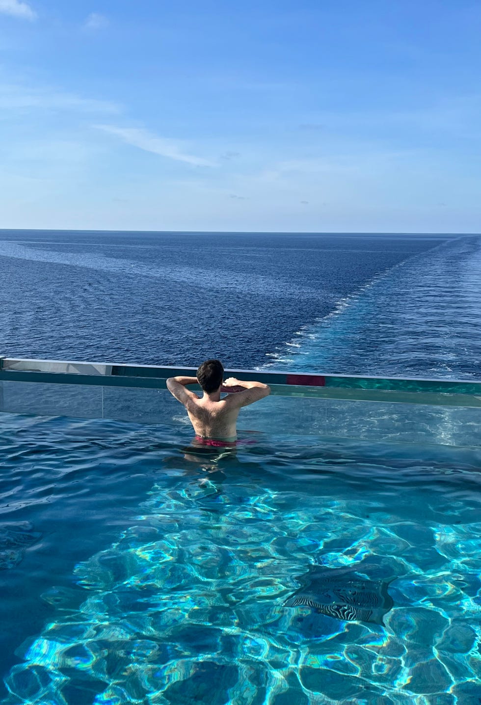 swimming on deck