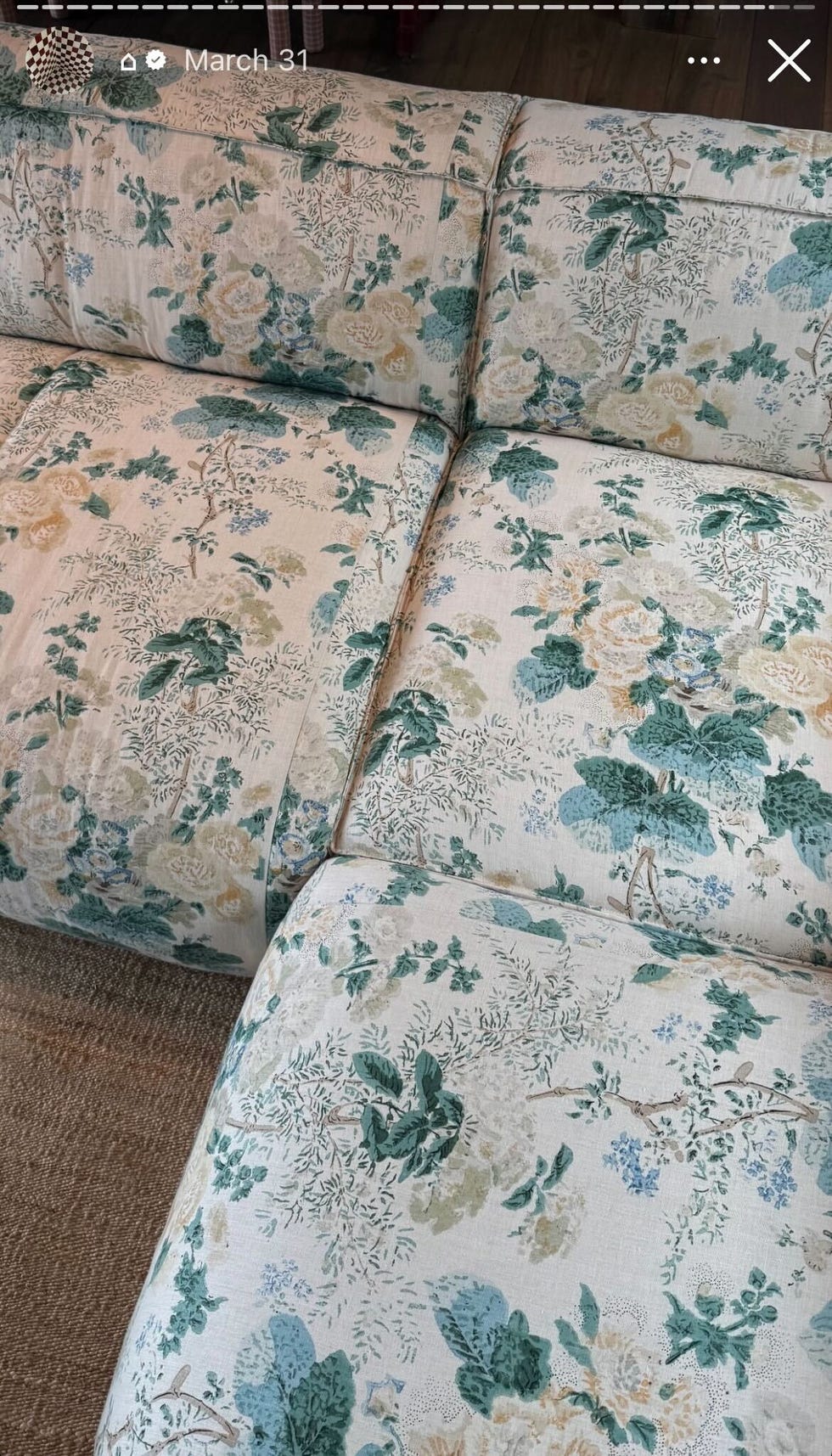 chintz floral sofa