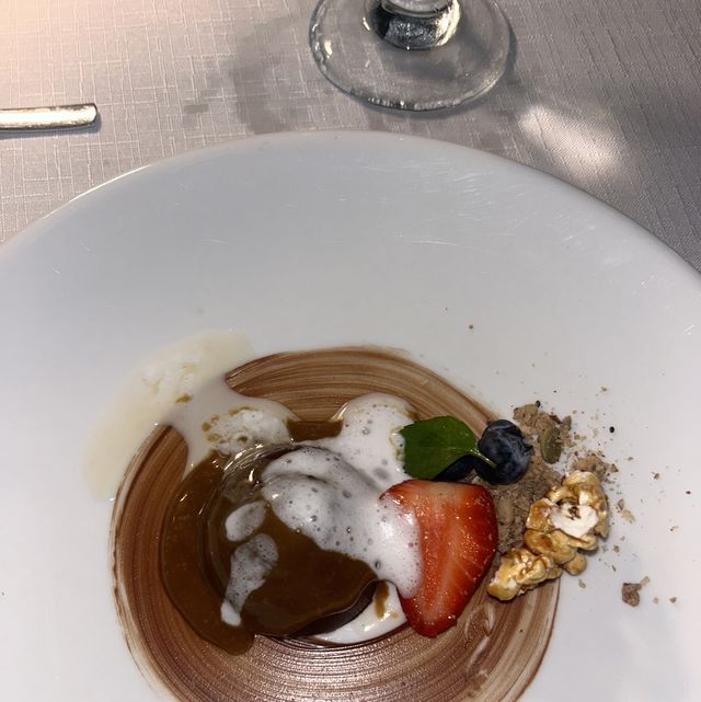 a plate of dessert