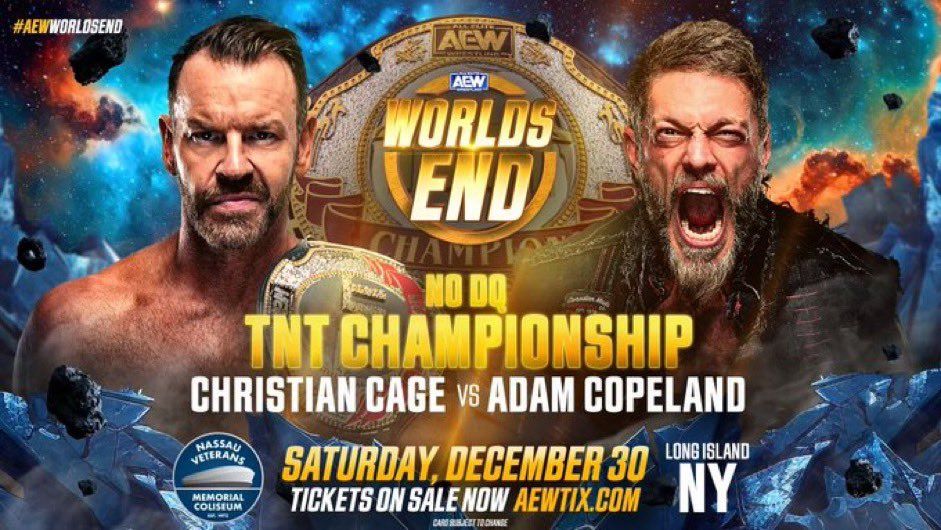 Aew Worlds End gráfico del partido Christian Cage vs Adam Copeland