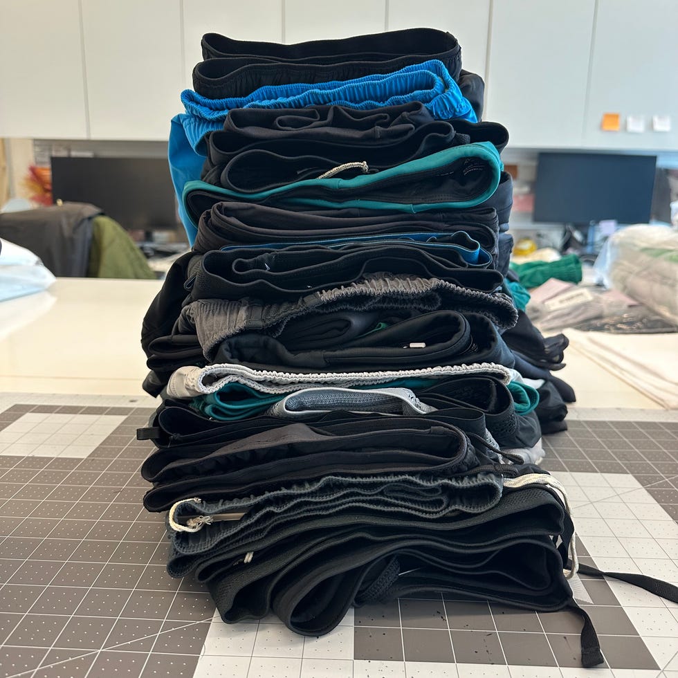 best running shorts for women - how we test a stack of running shorts