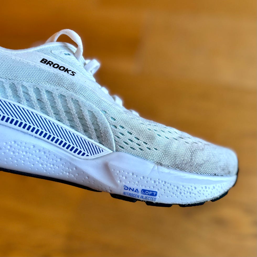 close up of a running shoe