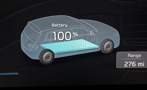 Kia EV6 charging status shows as 100%