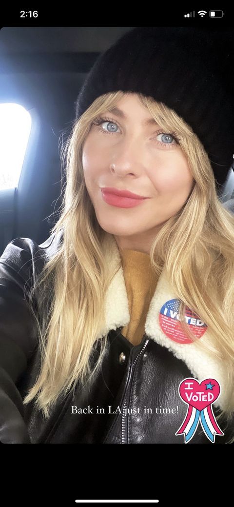 julianne hough with her i voted sticker