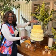gayle king with her birthday cake