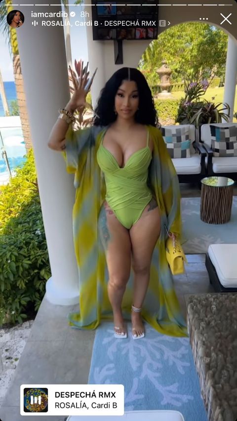 Watch Cardi B Show Off Her Super Strength Modeling A Swimsuit On IG
