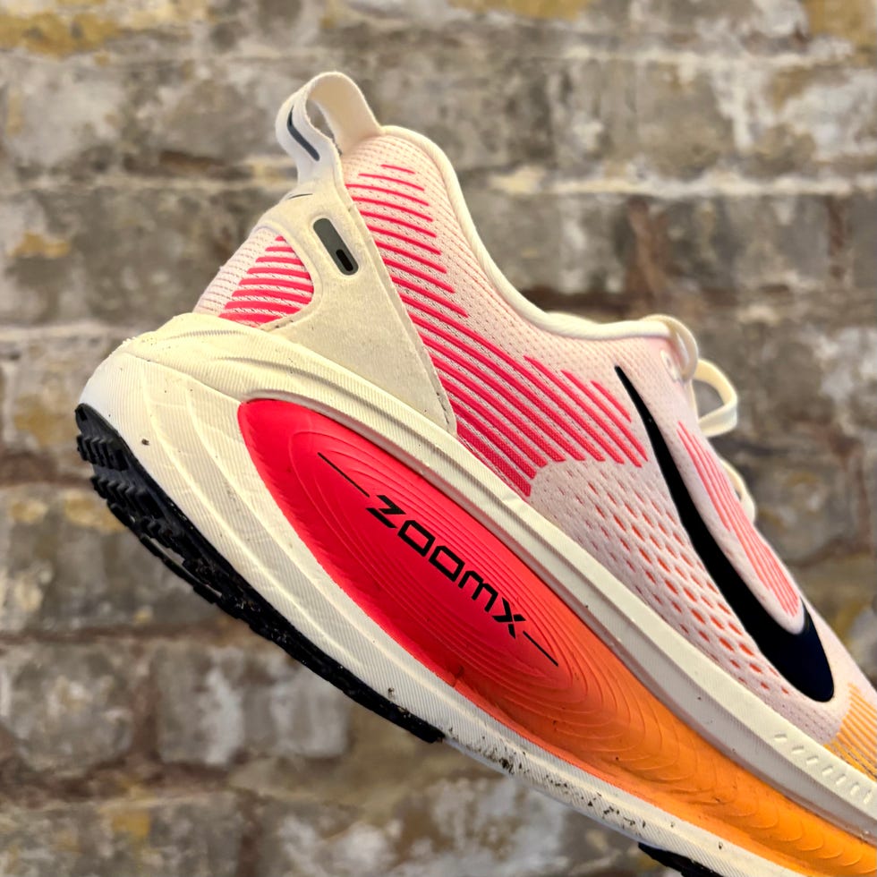 close up of the side of a running shoe