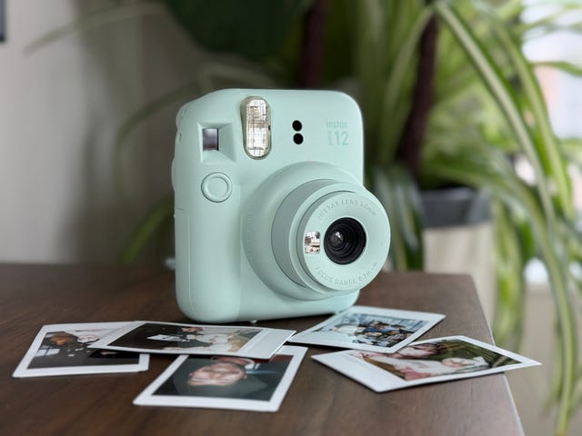 fujifilm instax mini 12 on shelf