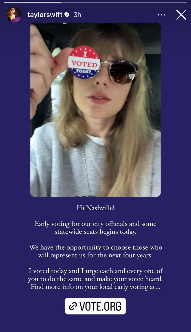 Taylor Swift Gets Political On Social Media As Nashville Elections Start