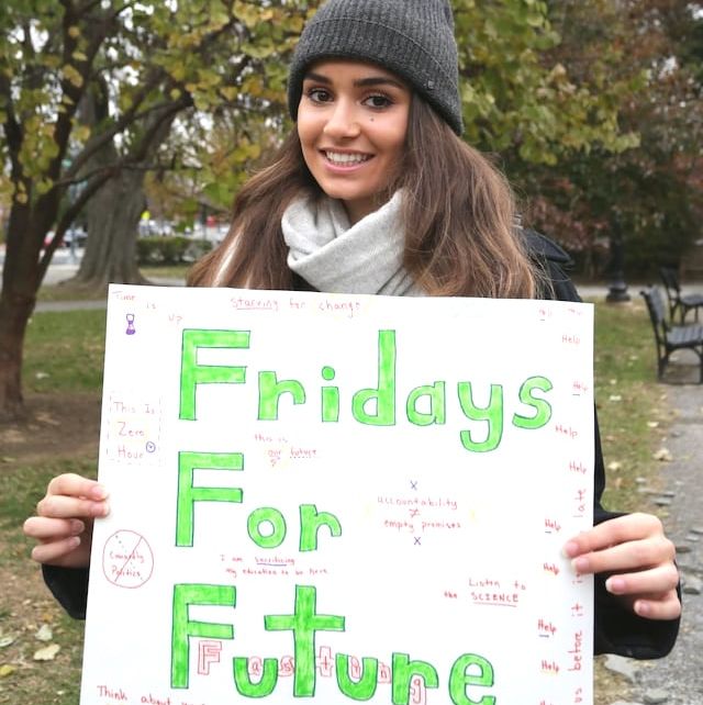 sophia kianni at a fridays for future rally﻿