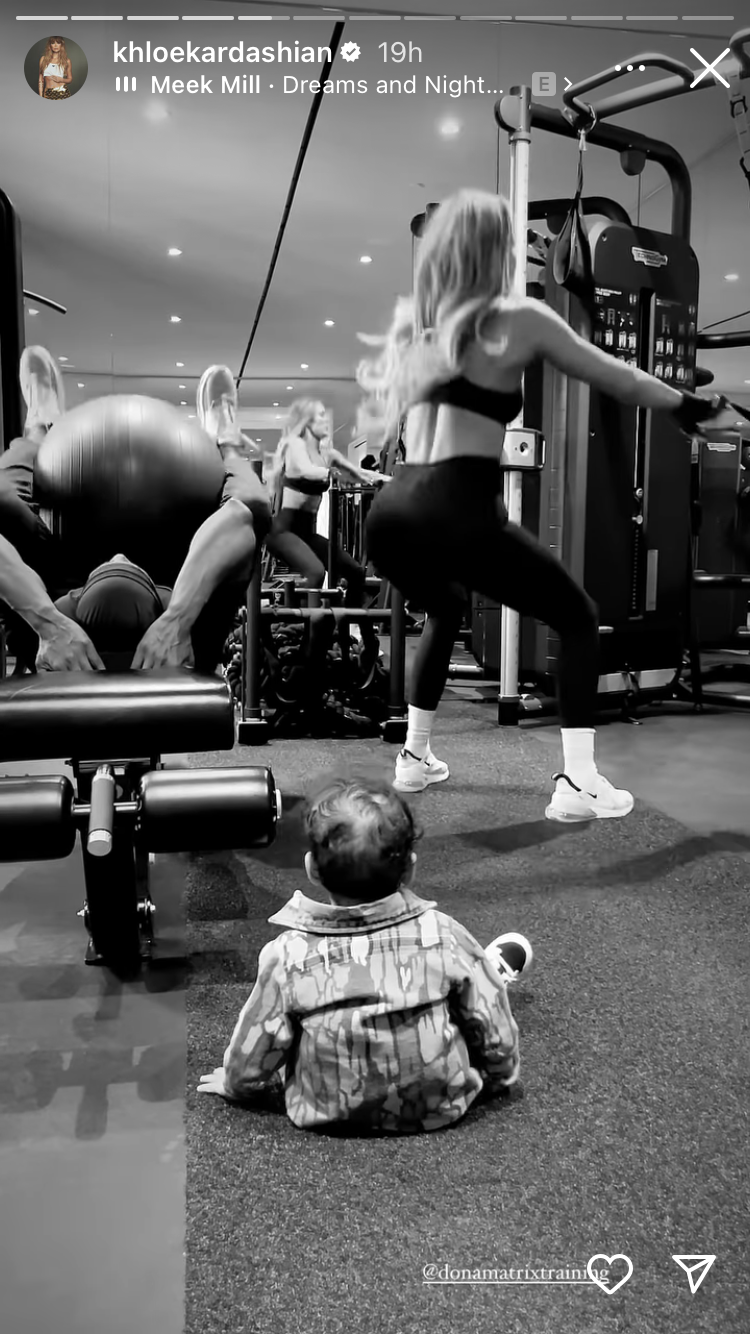 KhloÃ© Kardashian's Baby Boy Is Entranced While Watching His Mom Work Out