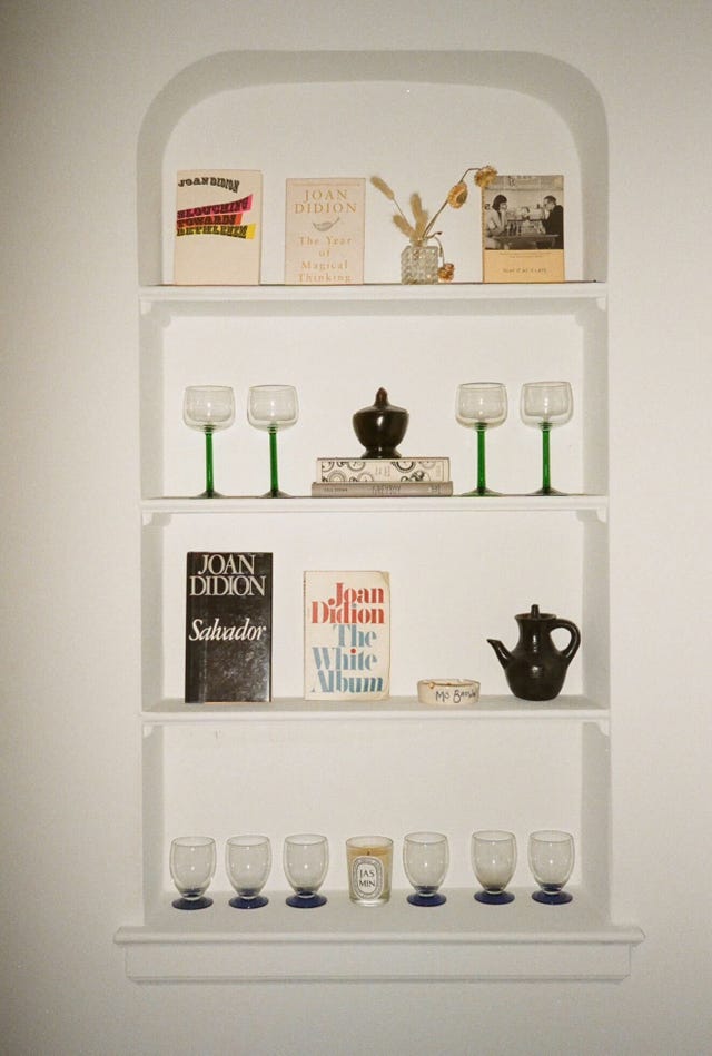 joan didion tribute bookshelf