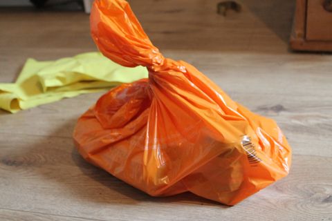 Orange, Plastic bag, Food, Bin bag, Dish, 