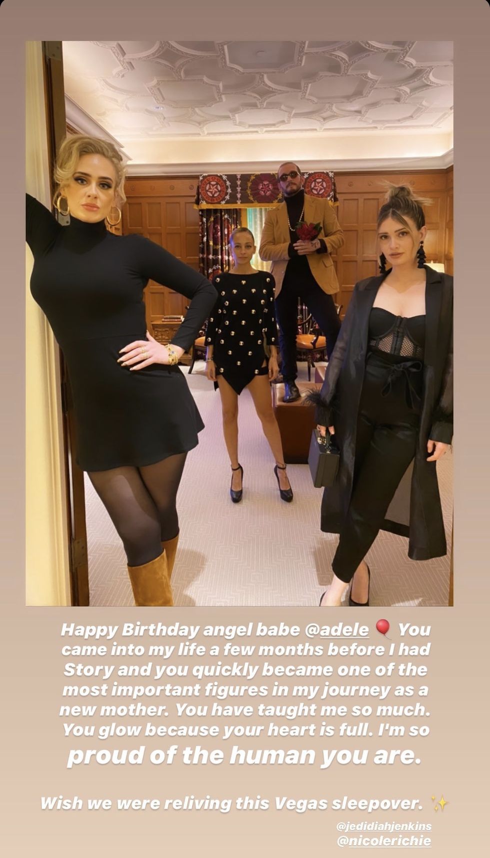 adele's friend wishes her a happy birthday
