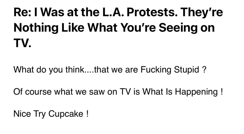 message discussing perceptions of protests compared to televised coverage