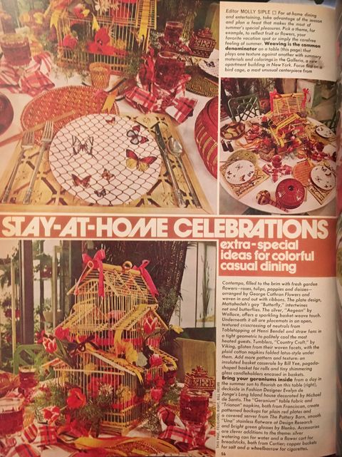 an article titled "stay at home celebrations" in the june 1975 issue of house beautiful