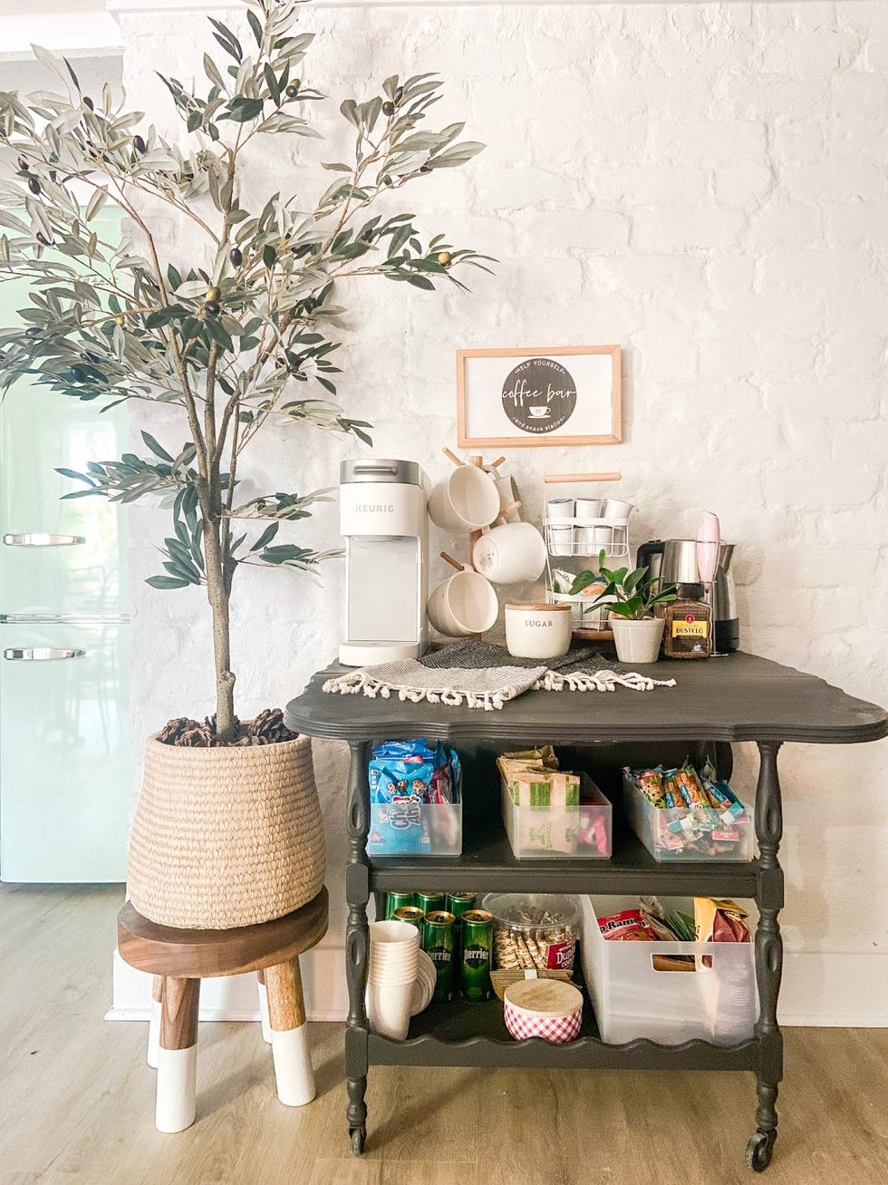 Coffee bar with plants