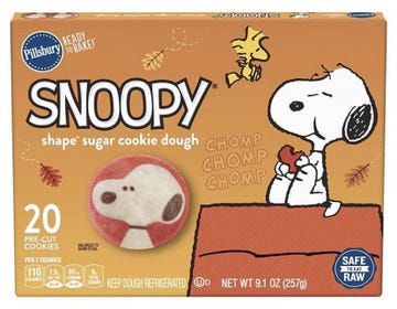 snoopy shape sugar cookie dough