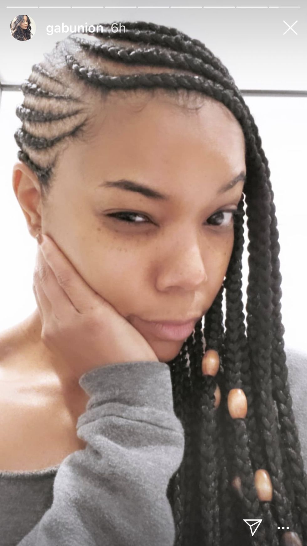 Gabrielle Union Posts No Makeup Selfie And Shows Off New Braids