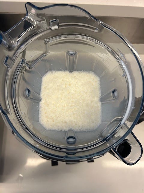 milkshake inside of vitamix blender jar