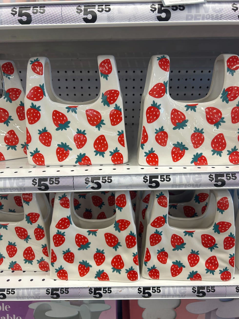 decorative ceramic bags with a strawberry pattern