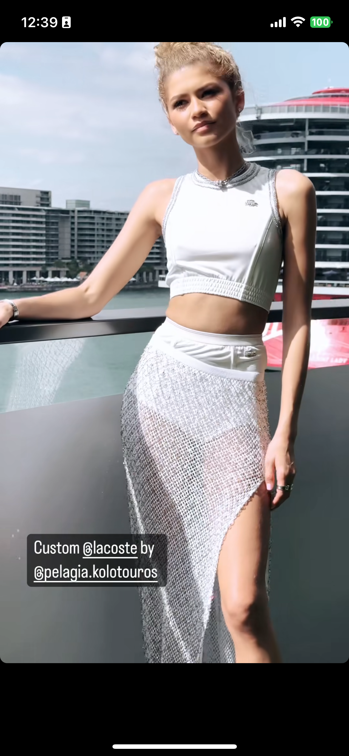 Zendaya Paired White Crop Top and Underwear With Sheer Skirt