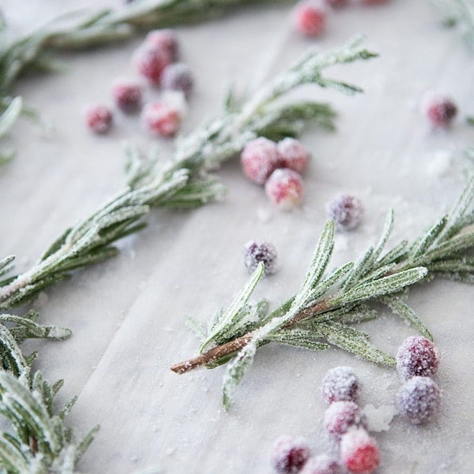 sugared rosemary sprigs