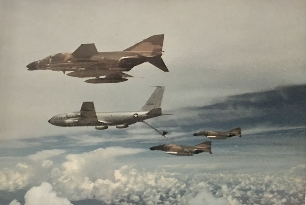 three f4 phantom planes flying over vietnam