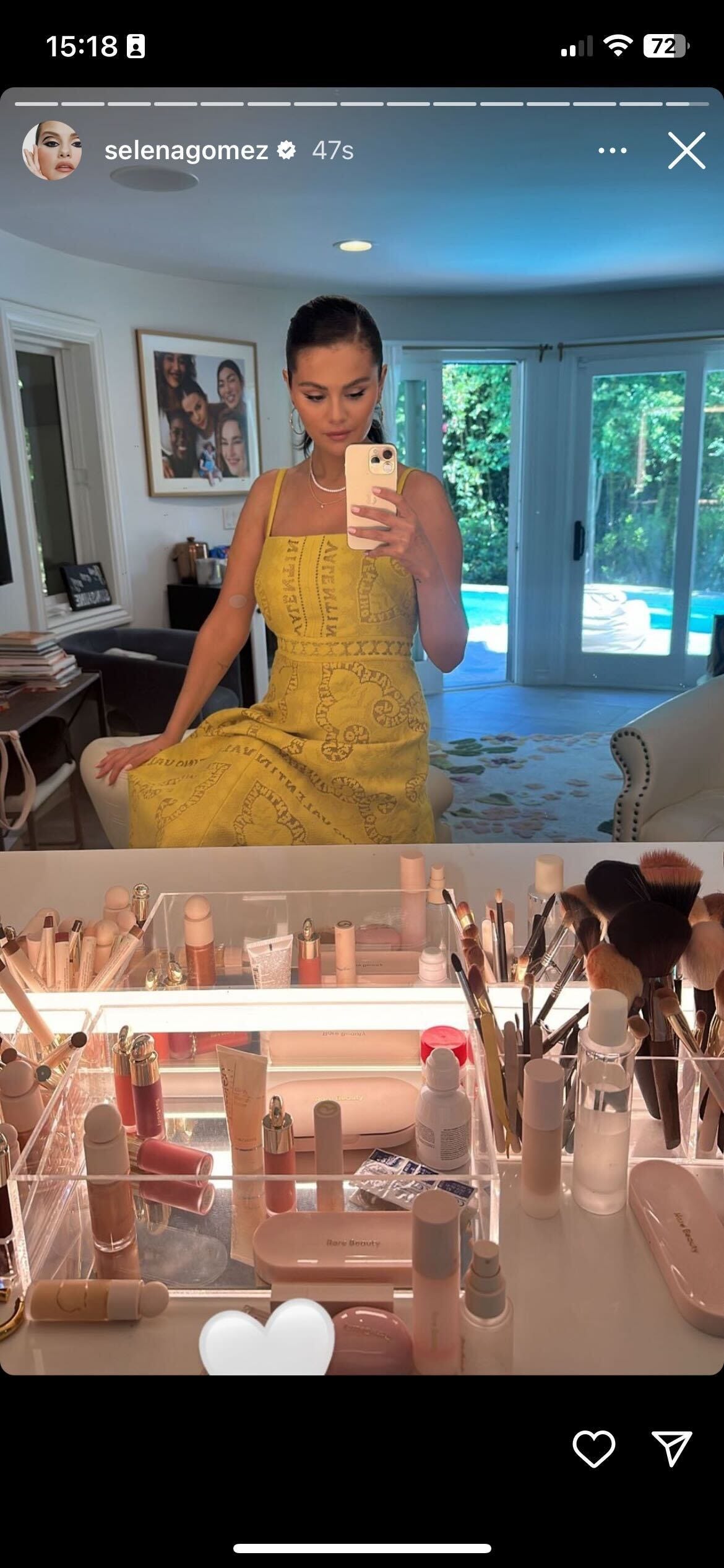 Selena Gomez Wears Yellow Dress With Kate Spade Lemon Bag