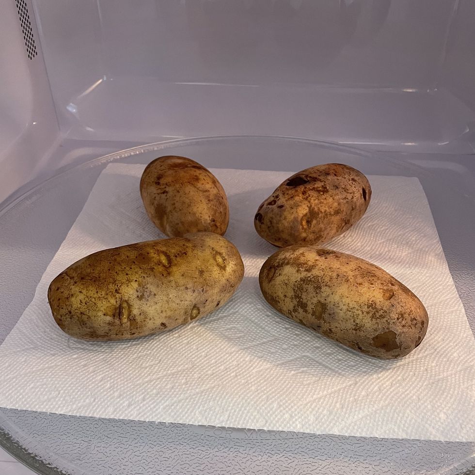 potatoes are "baked" in the microwave