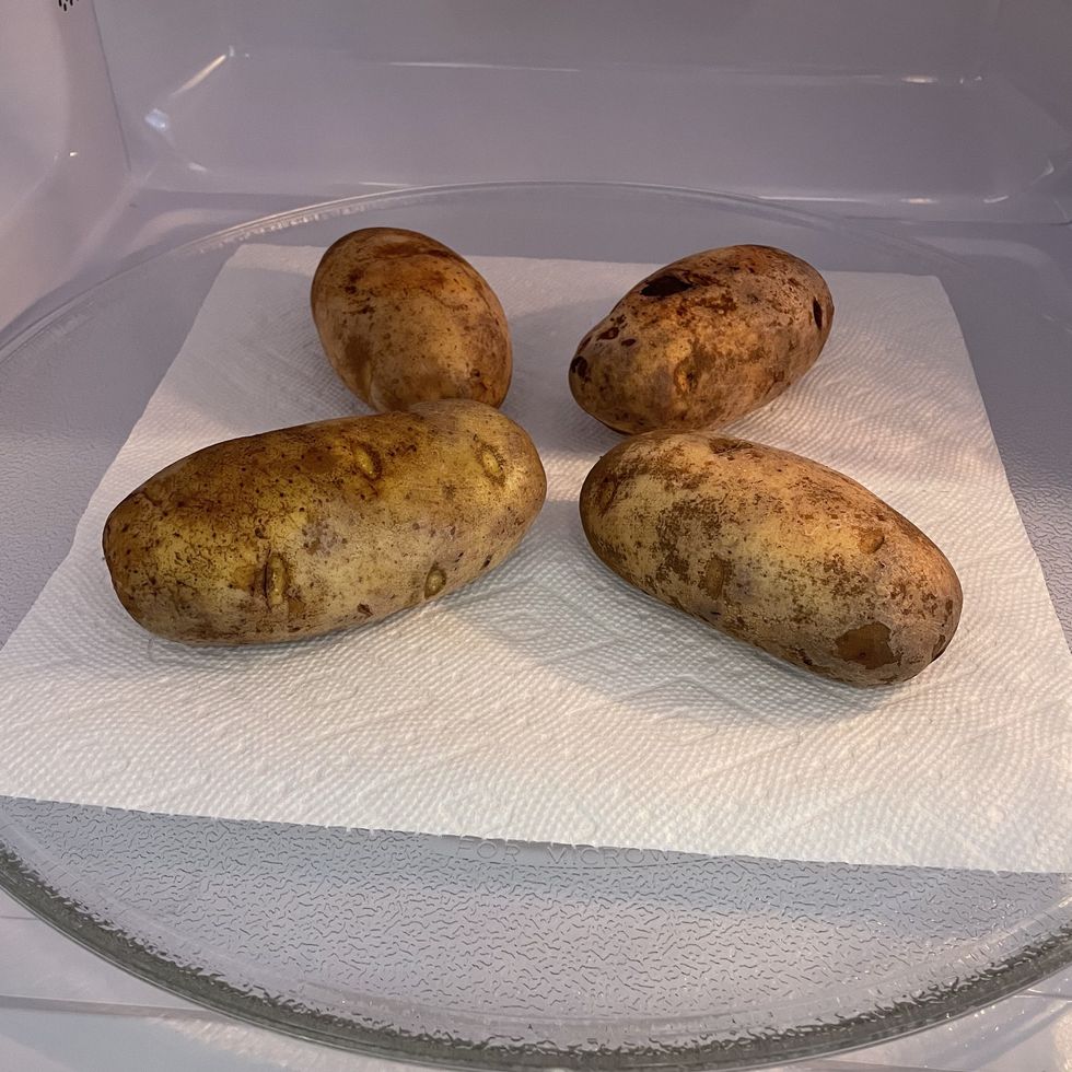 potatoes are "baked" in the microwave