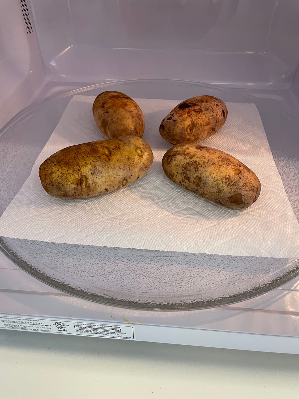 potatoes are "baked" in the microwave