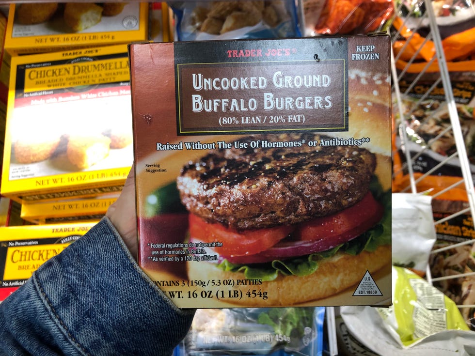 Buffalo burger, Food, Patty, Dish, Cuisine, Hamburger, Burger king premium burgers, Fast food, Whopper, Steak, 