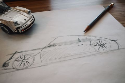 Drawing, Automotive design, Sketch, Vehicle, Artwork, Car, Rim, City car, Illustration, Hood, 