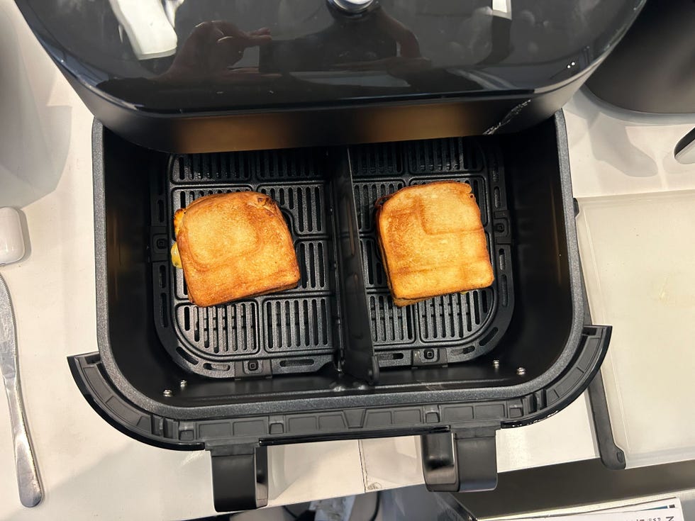 large air fryer with grilled cheese