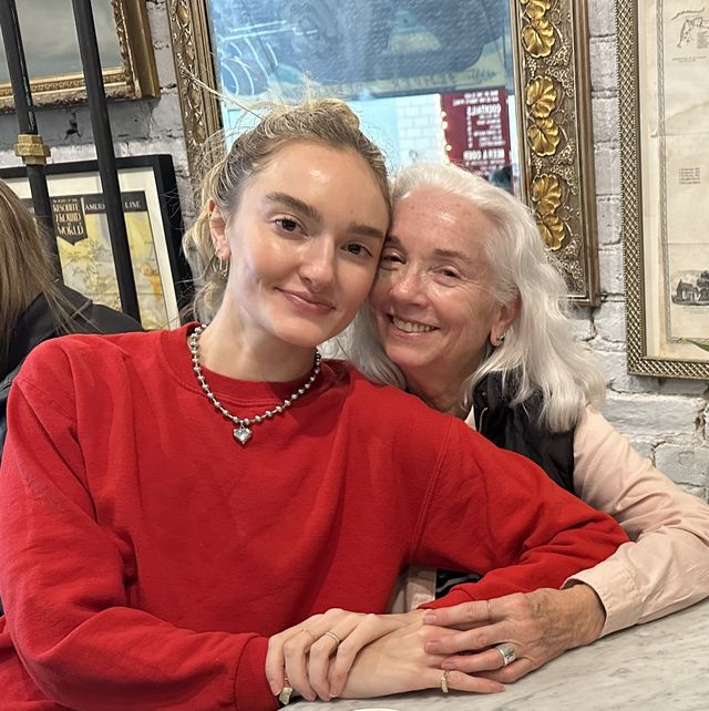 hannah baxter and her mom for an essay on going gray gracefully