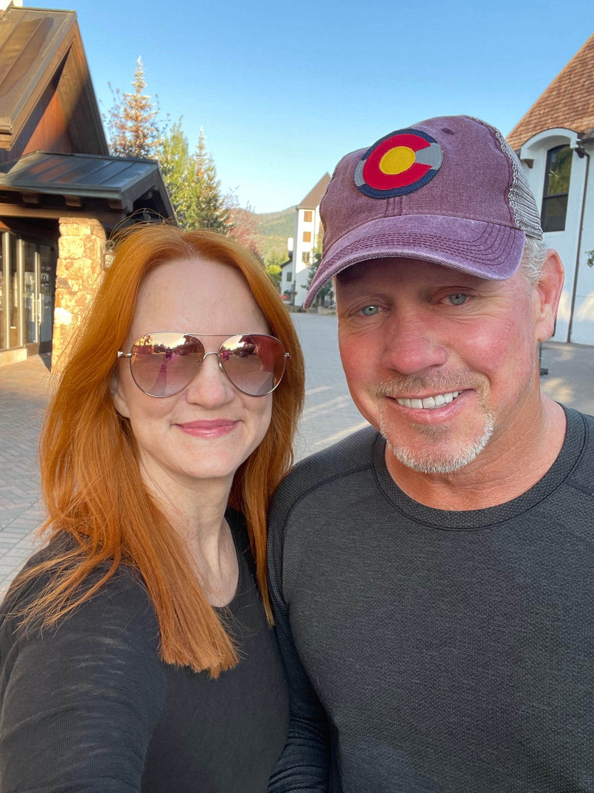 ree drummond and ladd drummond in vail, colorado