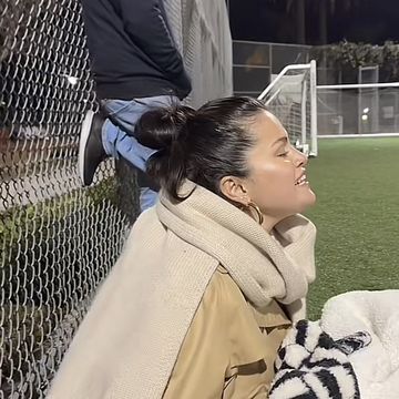 selena gomez shouting at soccer game in uploaded tiktok video