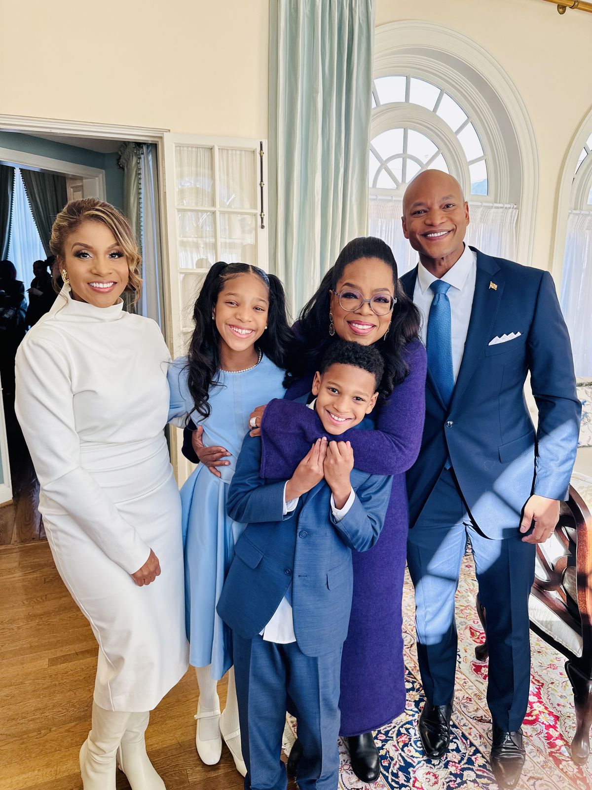 oprah with wes moore, dawn moore, and children