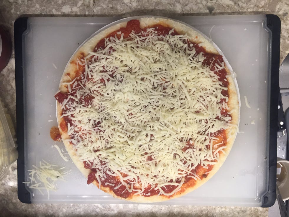Cauliflower pizza crust with cheese