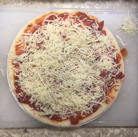 Cauliflower pizza crust with cheese
