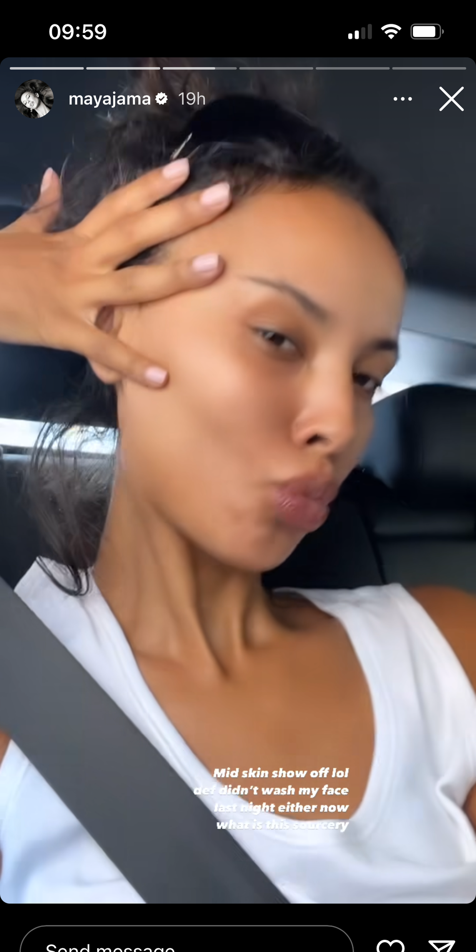 maya jama makeup free flawless skin