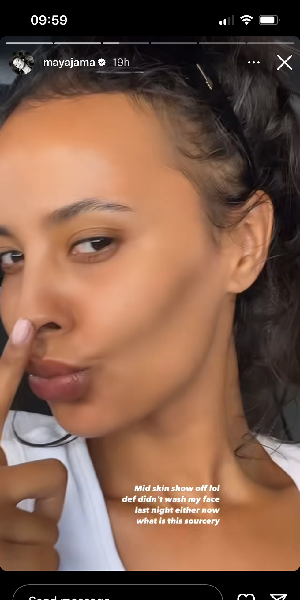 maya jama makeup free flawless skin