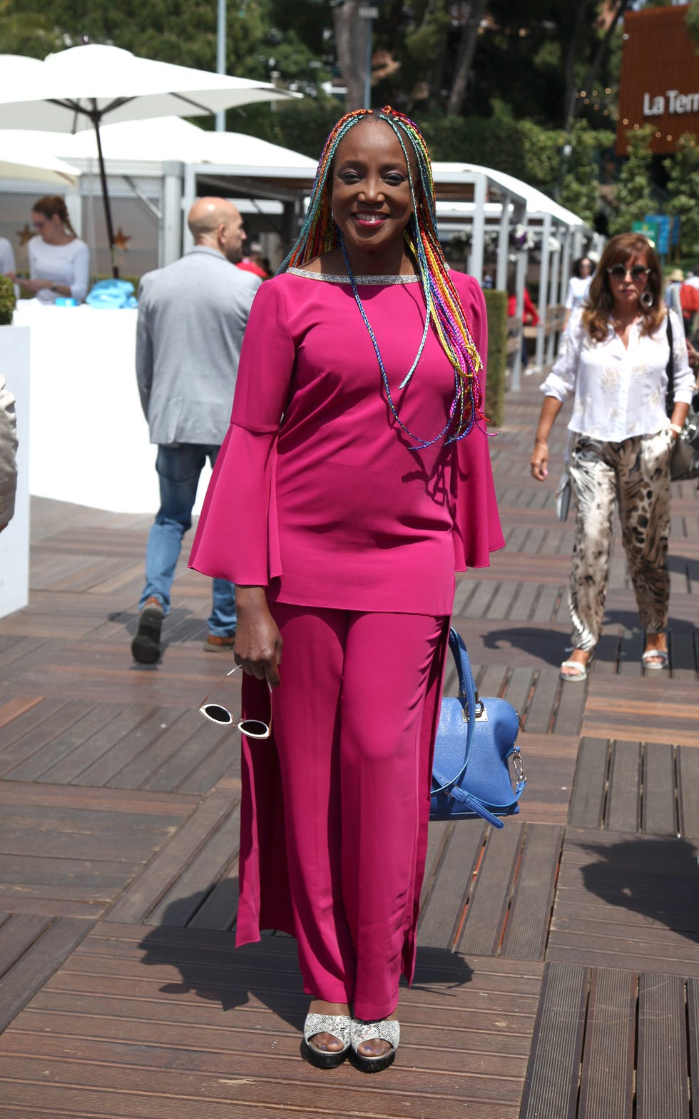 Pink, Clothing, Red, Fashion, Street fashion, Magenta, Pantsuit, Outerwear, Costume, Trousers, 