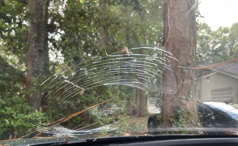 broken bmw windshield