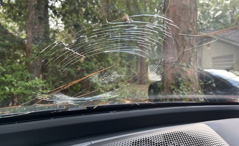 broken bmw windshield