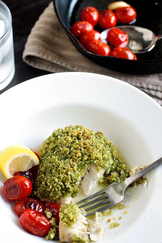 Pesto-Crusted Mahi-Mahi