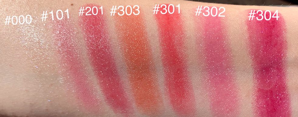 Pink, Lip, Red, Lipstick, Cosmetics, Skin, Tints and shades, Lip gloss, Gloss, Eye shadow, 